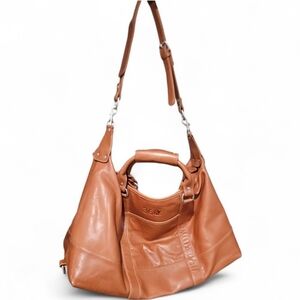 Barrington 360 Genuine Leather Weekender Duffle Bag Cognac Travel Bag.
